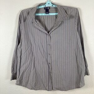 Venezia Jeans Mens Button Up Shirt Sz 22/24 Striped Multicolor Excellent